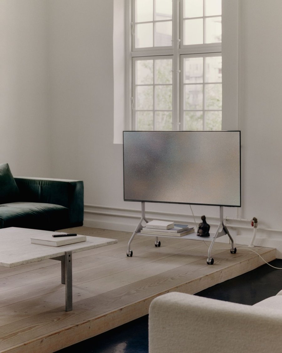 Pedestal Moon TV-Stander 107 cm, Cloudy Silver